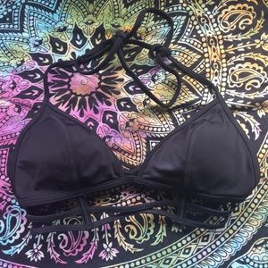 Victoria's Secret Black Caged Triangle Bikini Top